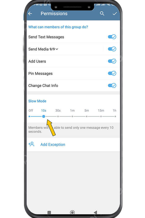 select slow mode option