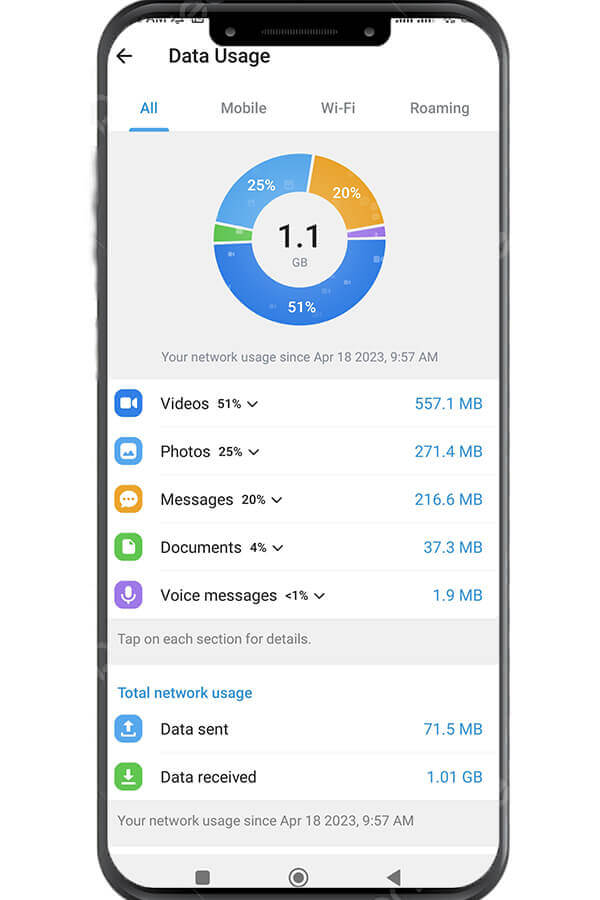 Check Telegram Data Usage