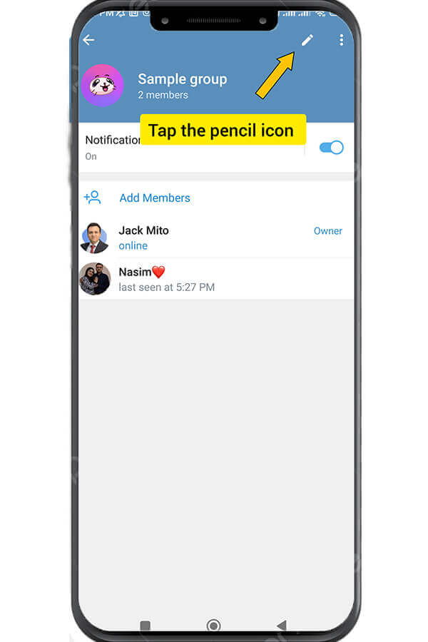tap the pencil icon