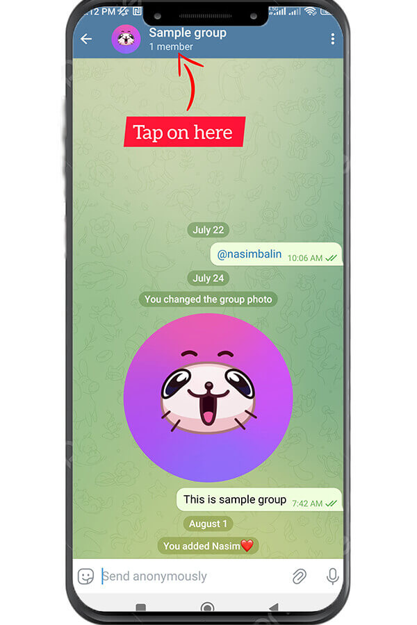 Tap on the group's name 